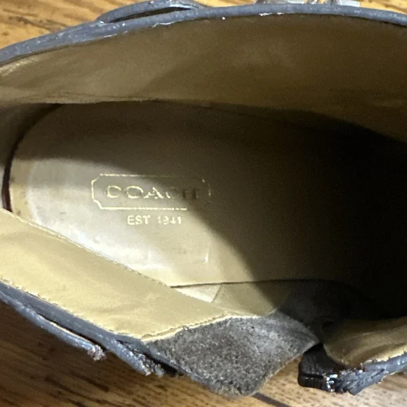 Coach Calf Leather Ankle Boots w/ Buckle Detail Size 10 B - Picture 7 of 10